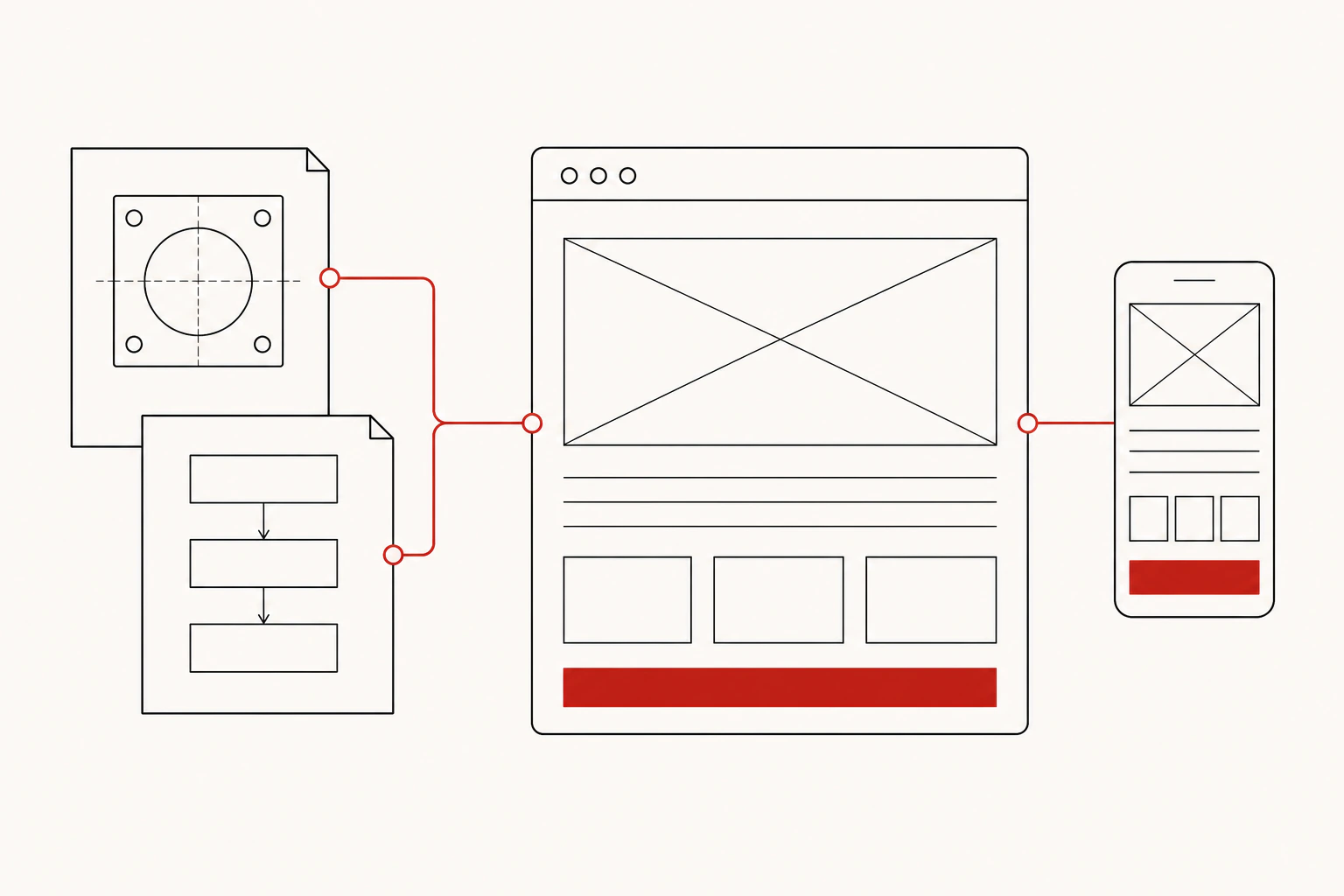 Technical capability information aligns into a clear desktop and mobile website with a direct inquiry path.